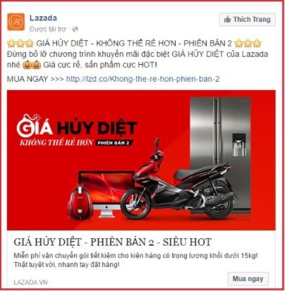 Mẫu bán hàng giật tít trên Facebook
